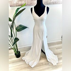 Lulu's Eternal Adoration White Sleeveless Backless Mermaid Maxi Dress